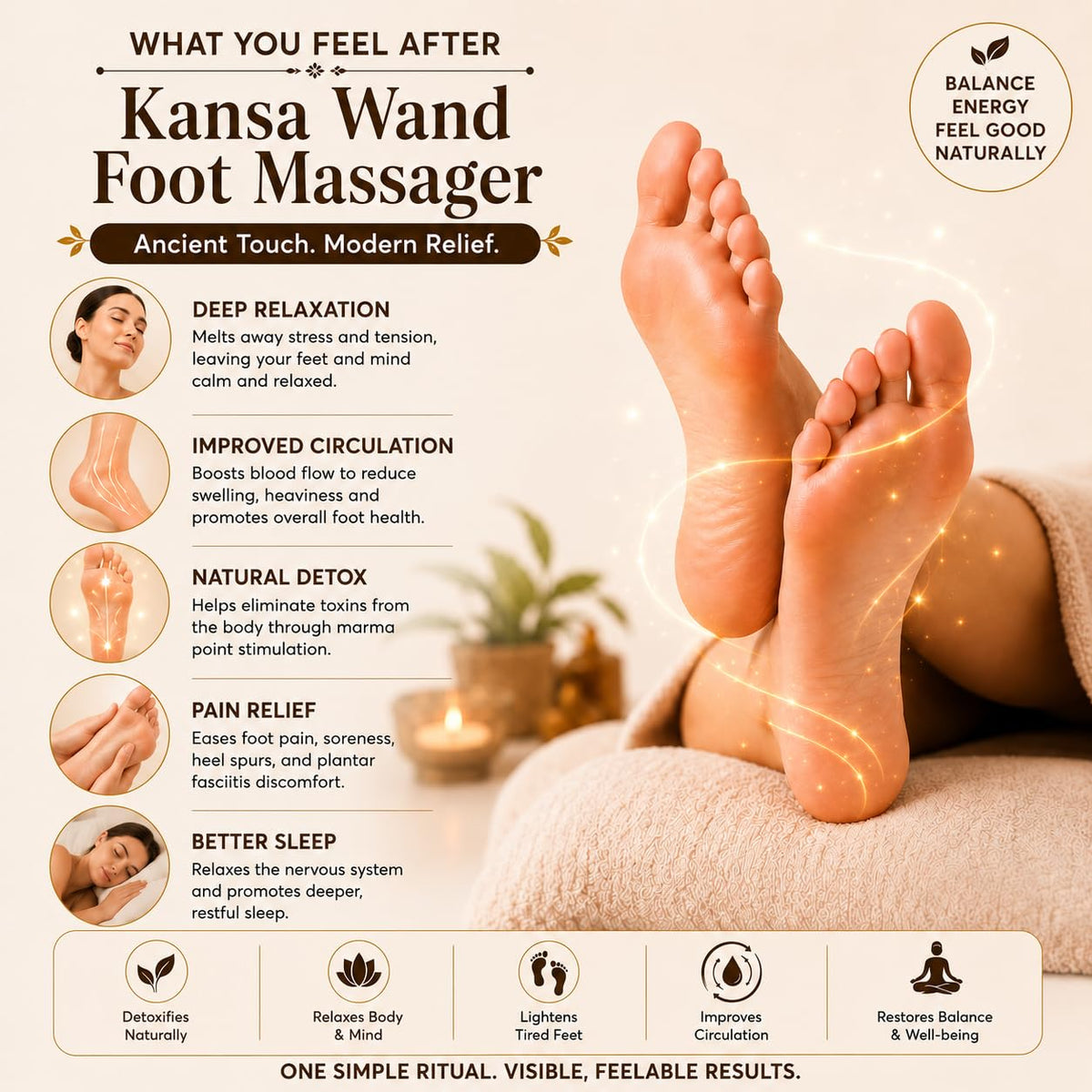 Kansa Wand Face and Foot Massager