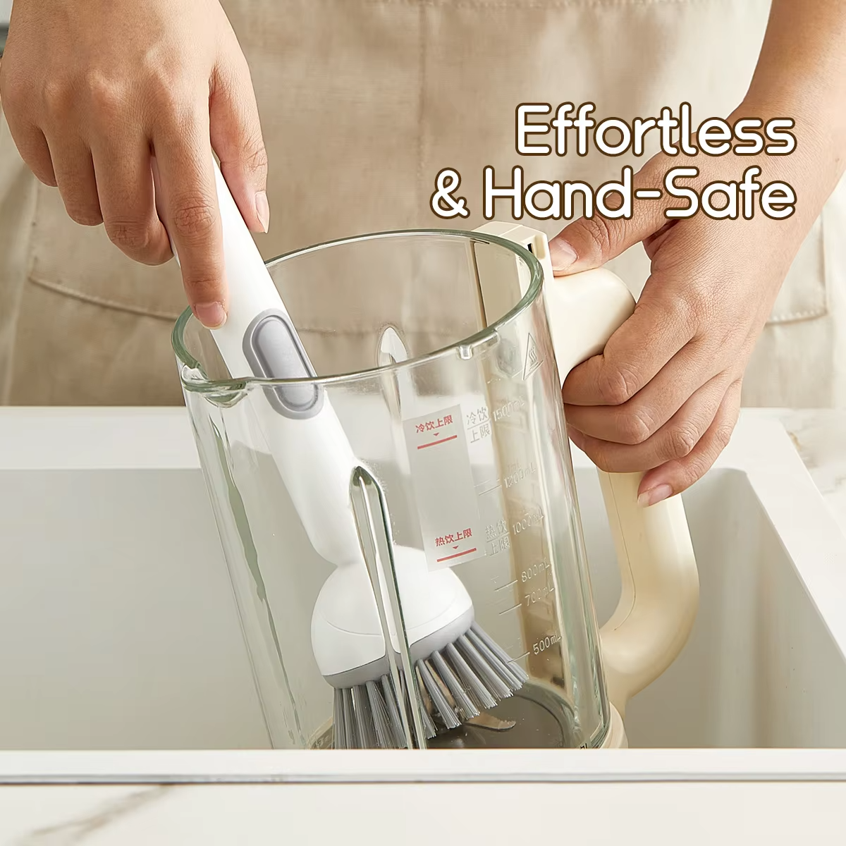 Kitchen Cleaning Brush with Adjustable Handle & Soap Dispenser