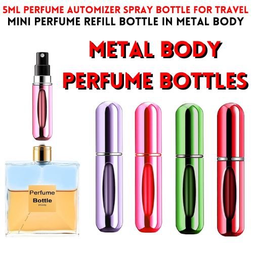 Pack of 2 - 5ml Metal Perfume Atomizer Spray Bottle