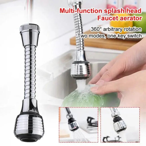360° Rotating Long Faucet – Anti-Splash Flexible Kitchen Tap Extender