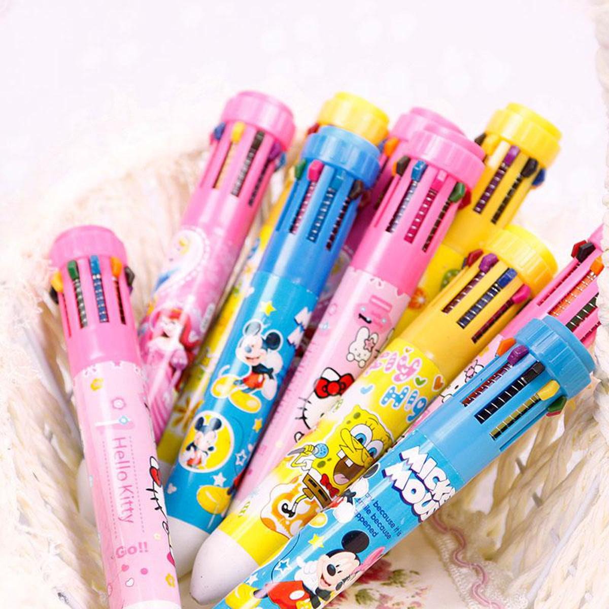 10-in-1 Cartoon Character Ballpoint Pen – Multicolor