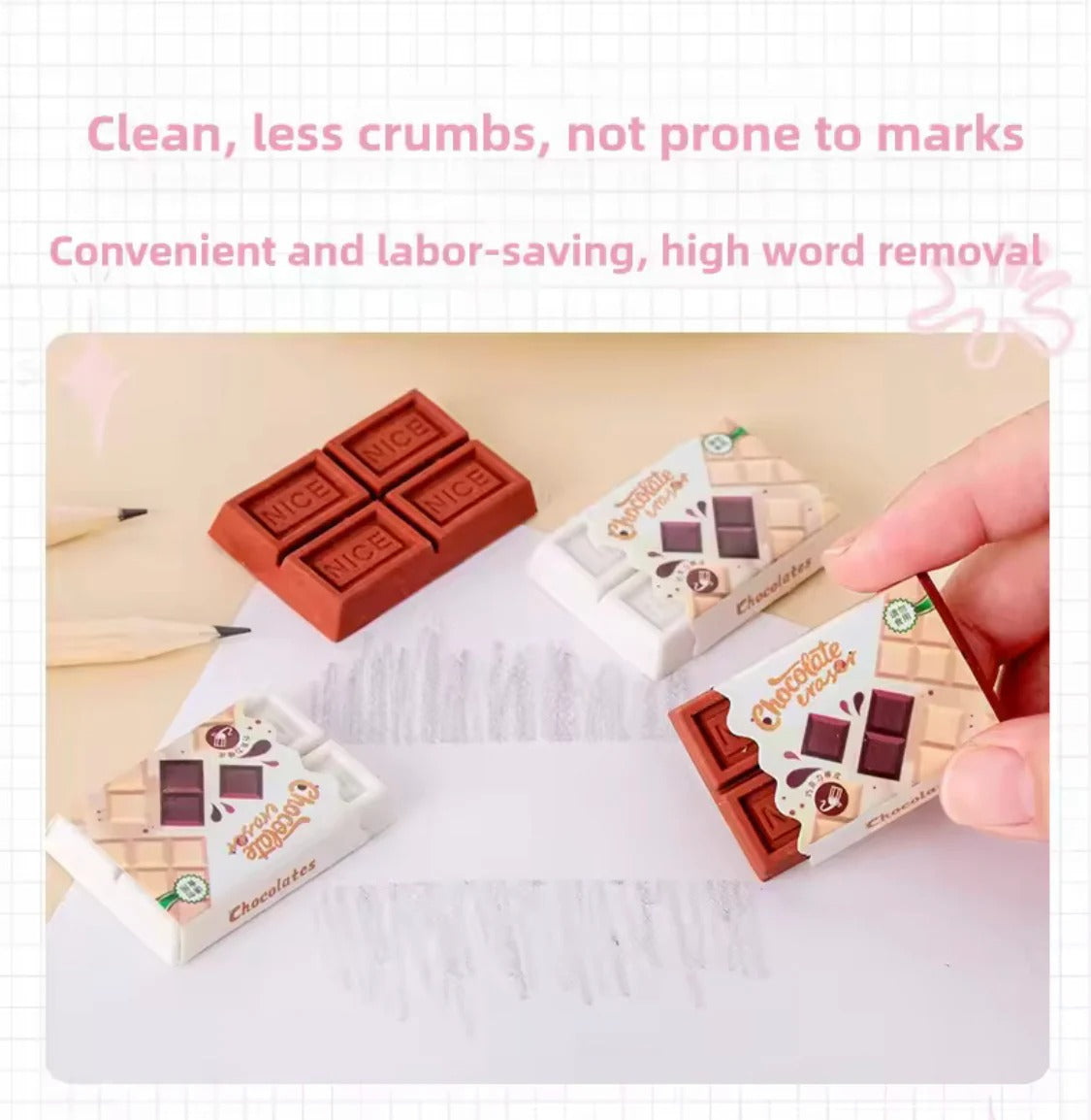 Chocolate Design Eraser for Kids & Students