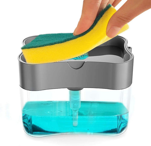 2-in-1 Dish Soap Dispenser with Sponge Caddy