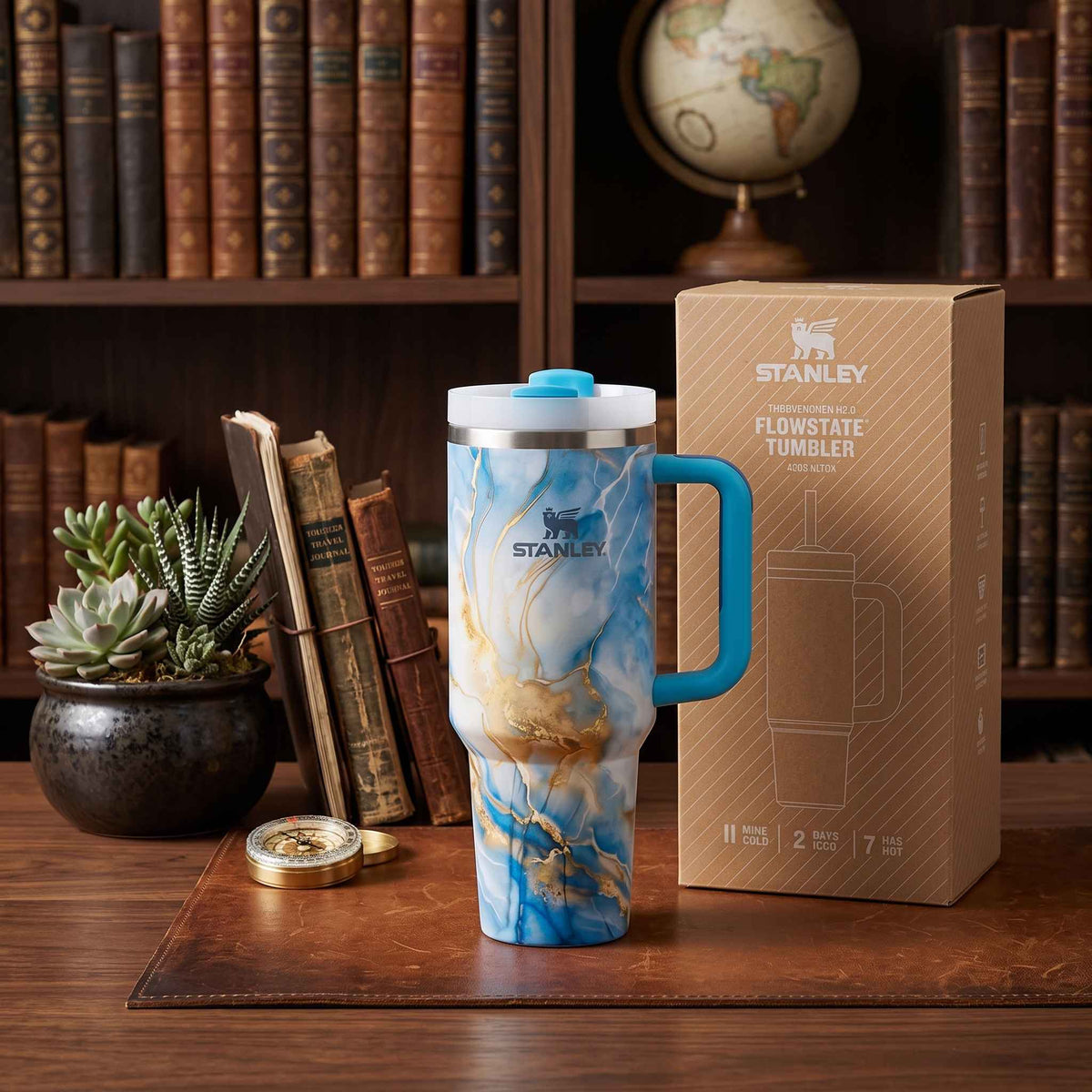 Stanley 40oz Stainless Steel Tumbler - Blue/Yellow Marble