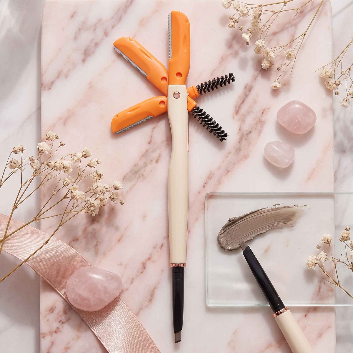 3-in-1 Eyebrow Pencil, Brush & Razor