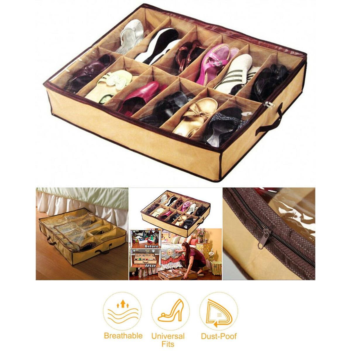 Shoe Organizer Storage Box — Under Bed