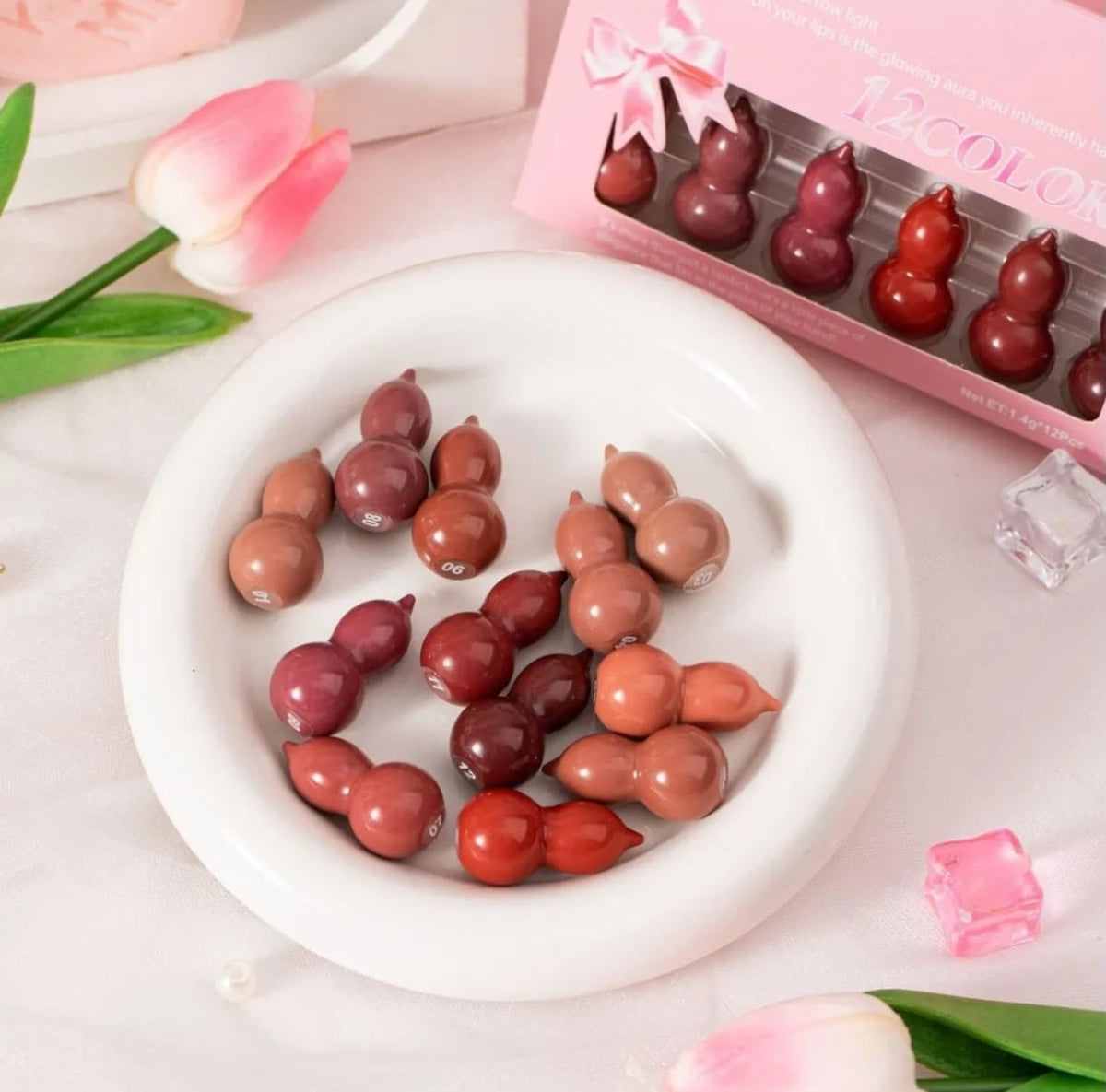 12 Pcs Mini Lipstick Set - Multicolor