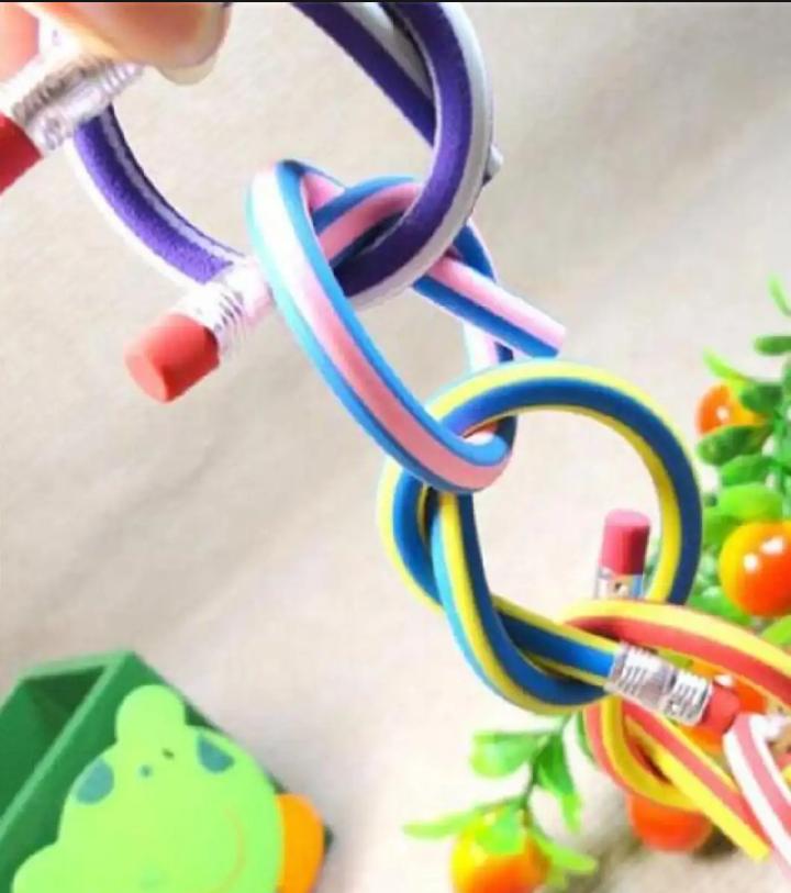 Bendy Flexible Pencils with Eraser for Kids – Pack of 10
