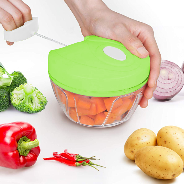 Speedy Chopper – Manual Turbo Cutter for Vegetables & Fruits