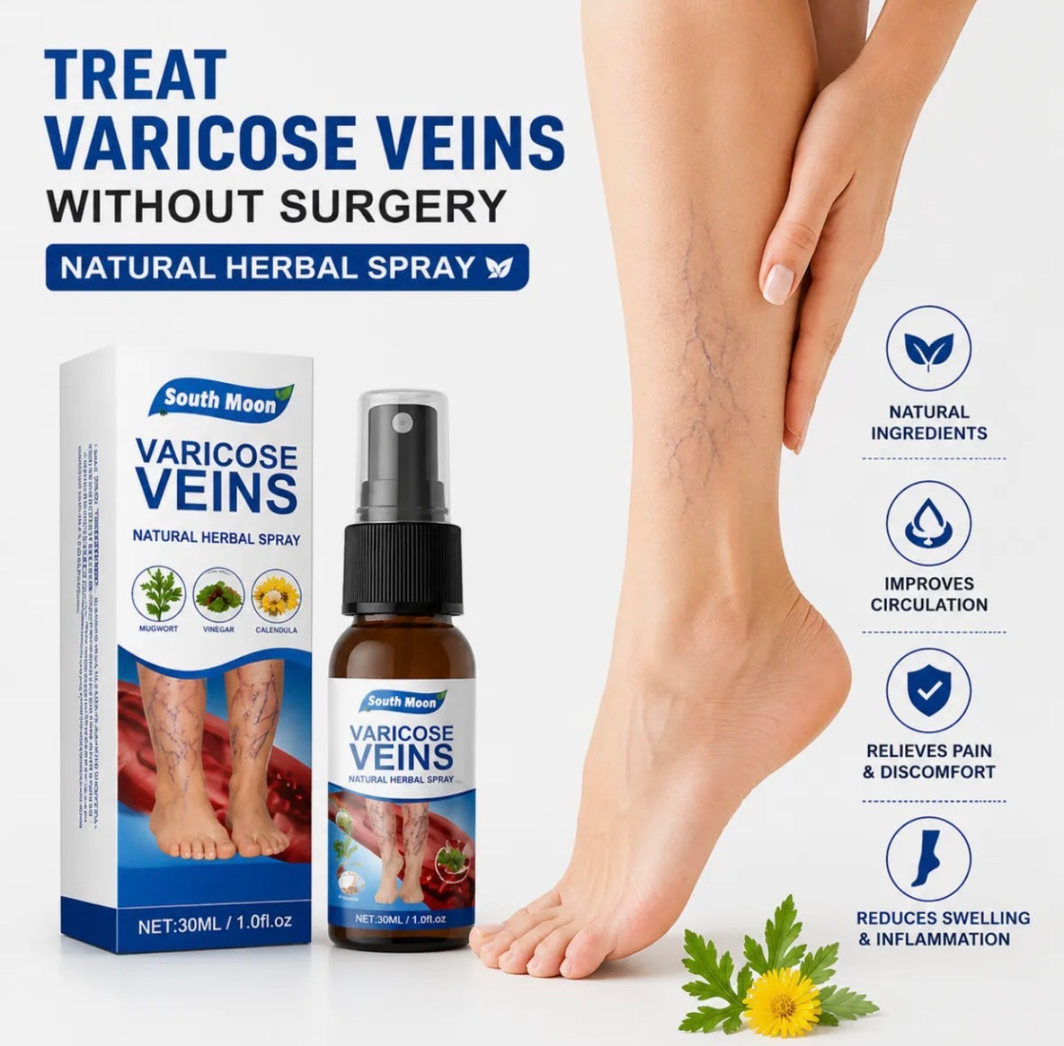 Natural Herbal Varicose Veins Spray