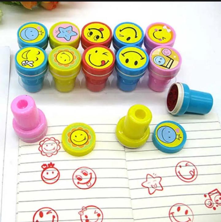 Cute Emoji Stamp Set for Kids – Pack of 10 Arts & Crafts Stampers