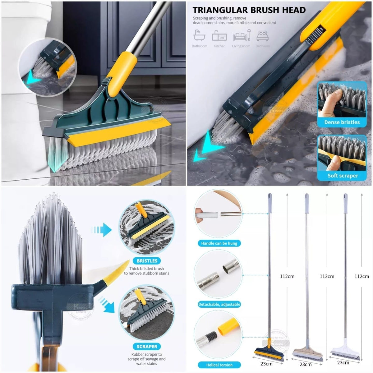 Broom Wiper 2 In 1 Dual Purpose Cleaning Tool