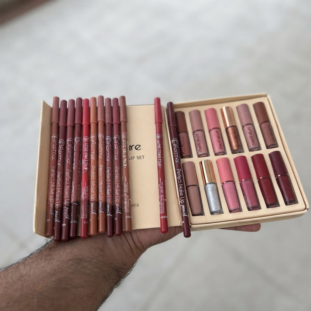 2 In 1 Lip Bundle Flormar Pencils And Mocallure Lipgloss