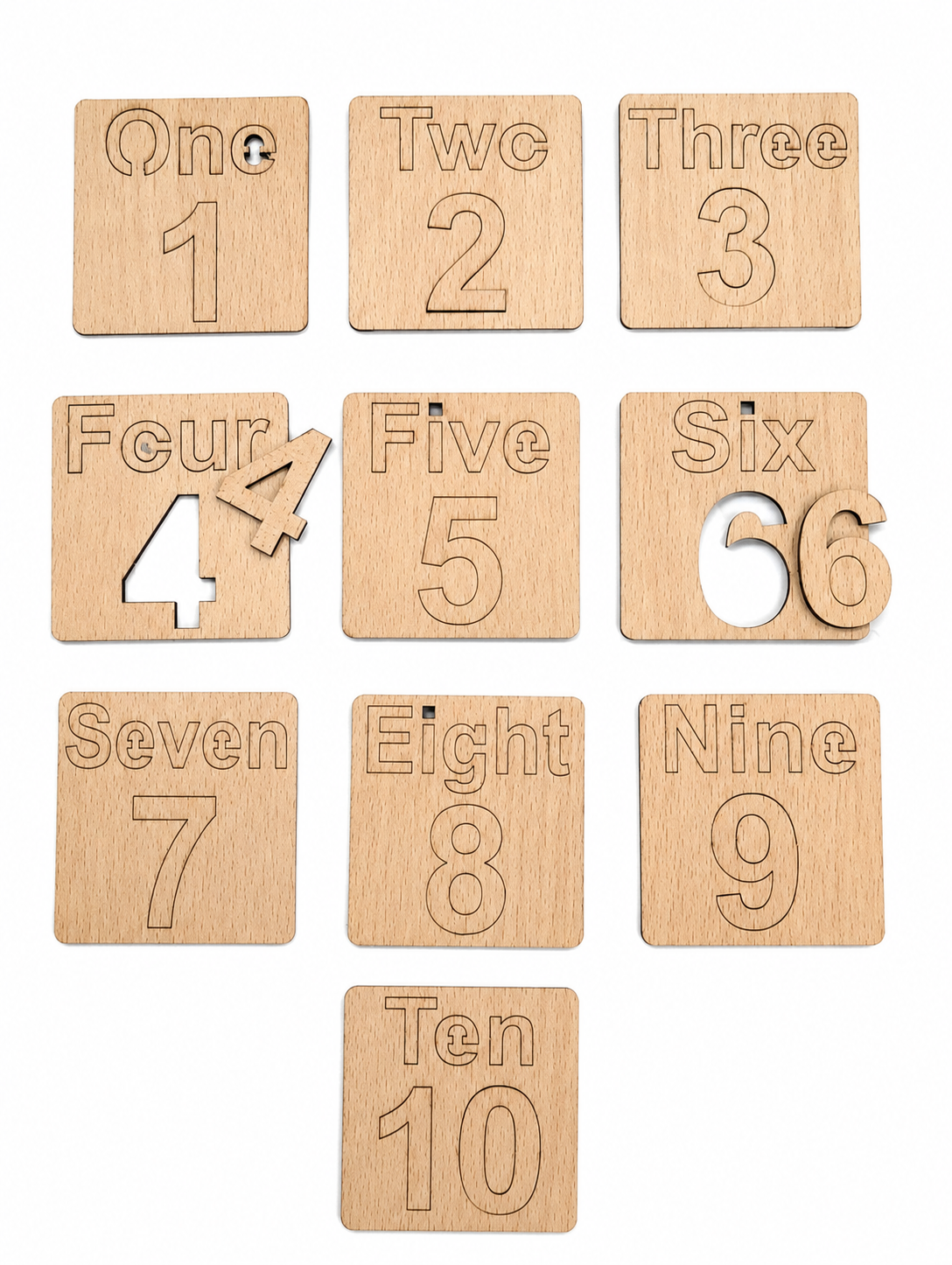 Wooden Number Learning Puzzle Set for Kids – Numbers 1 to 10