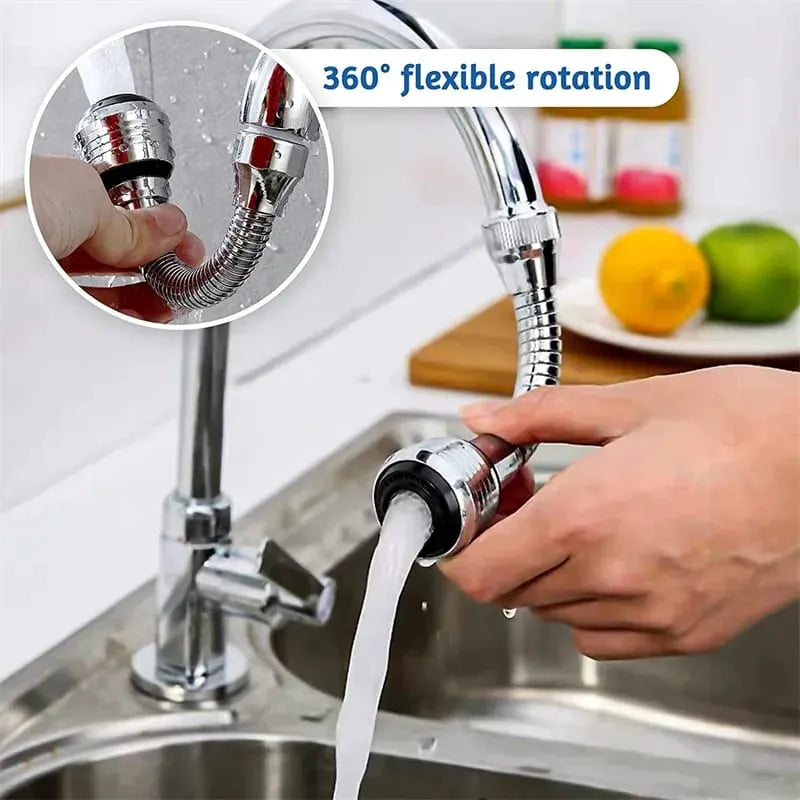360° Rotating Long Faucet – Anti-Splash Flexible Kitchen Tap Extender