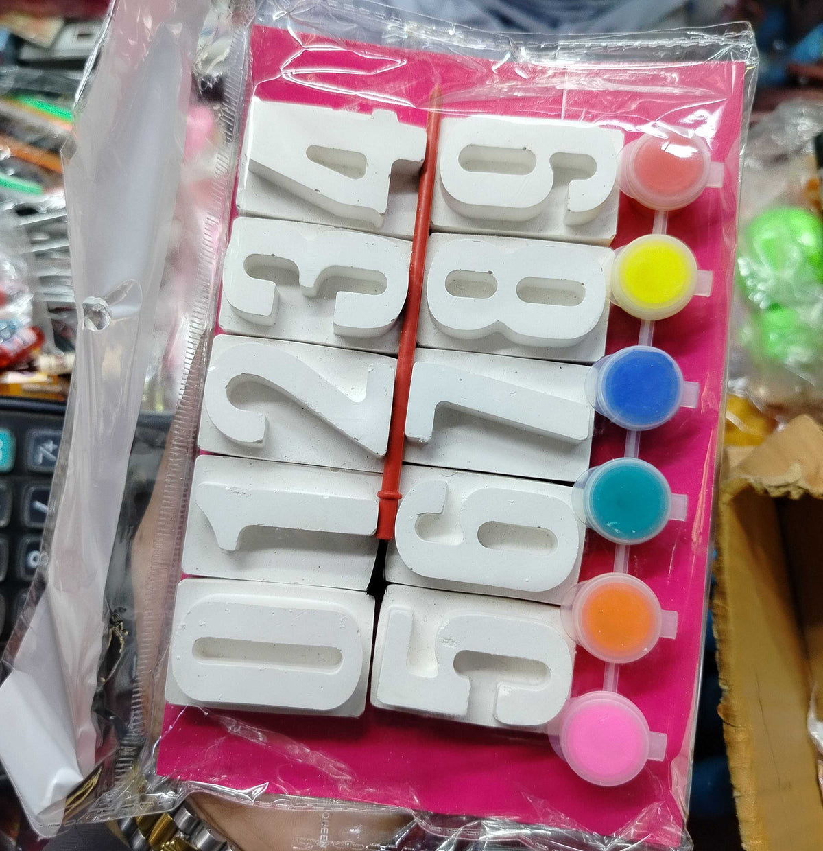 DIY 3D Plaster Painting Kit for Kids – Numbers & Shapes Art Set