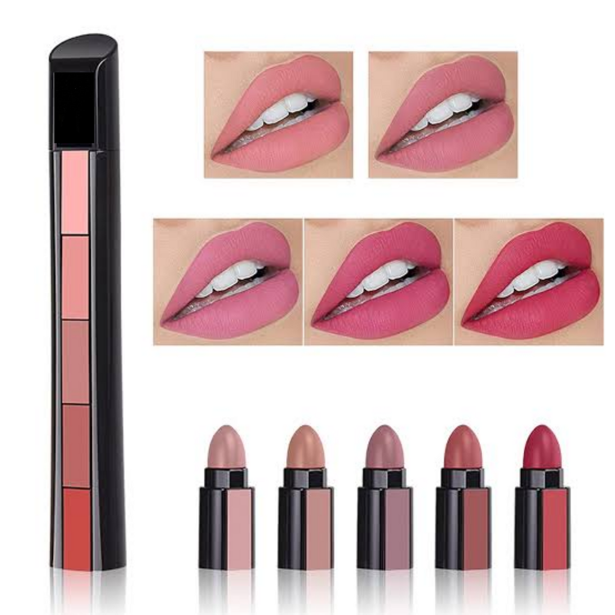 5 In 1 Lipstick - 5 Steps Matte Lipsticks