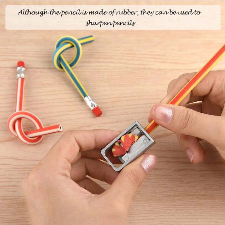 Bendy Flexible Pencils with Eraser for Kids – Pack of 10