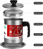 Oil Filter Pot with Stainless Steel Mesh & Lid