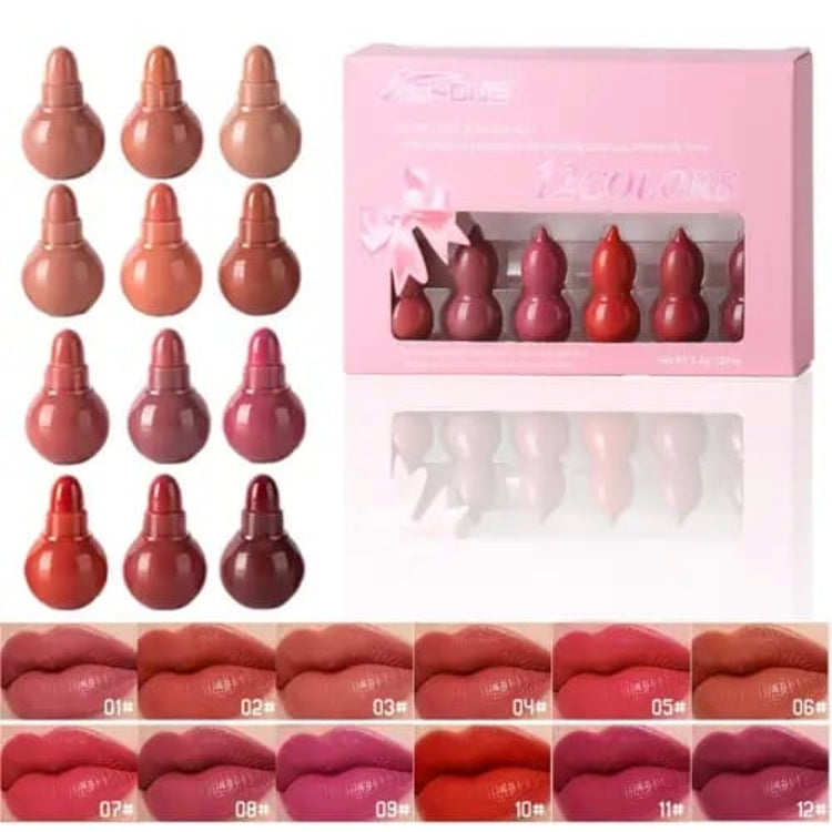 12 Pcs Mini Lipstick Set - Multicolor