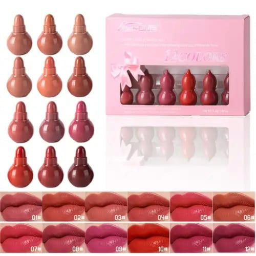12 Pcs Mini Lipstick Set - Multicolor