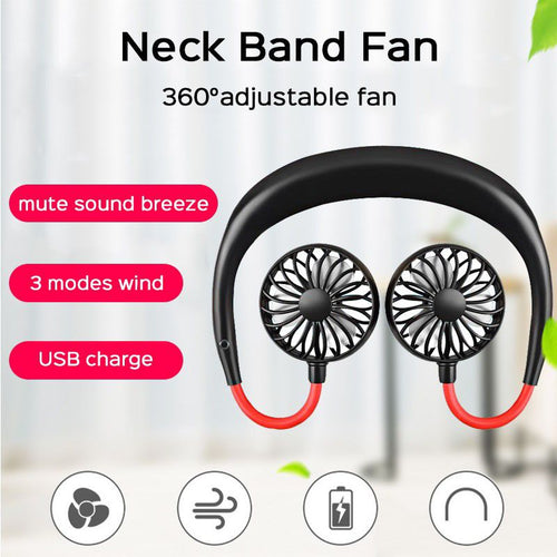 360° Adjustment USB Portable Hands-Free Neck Fan