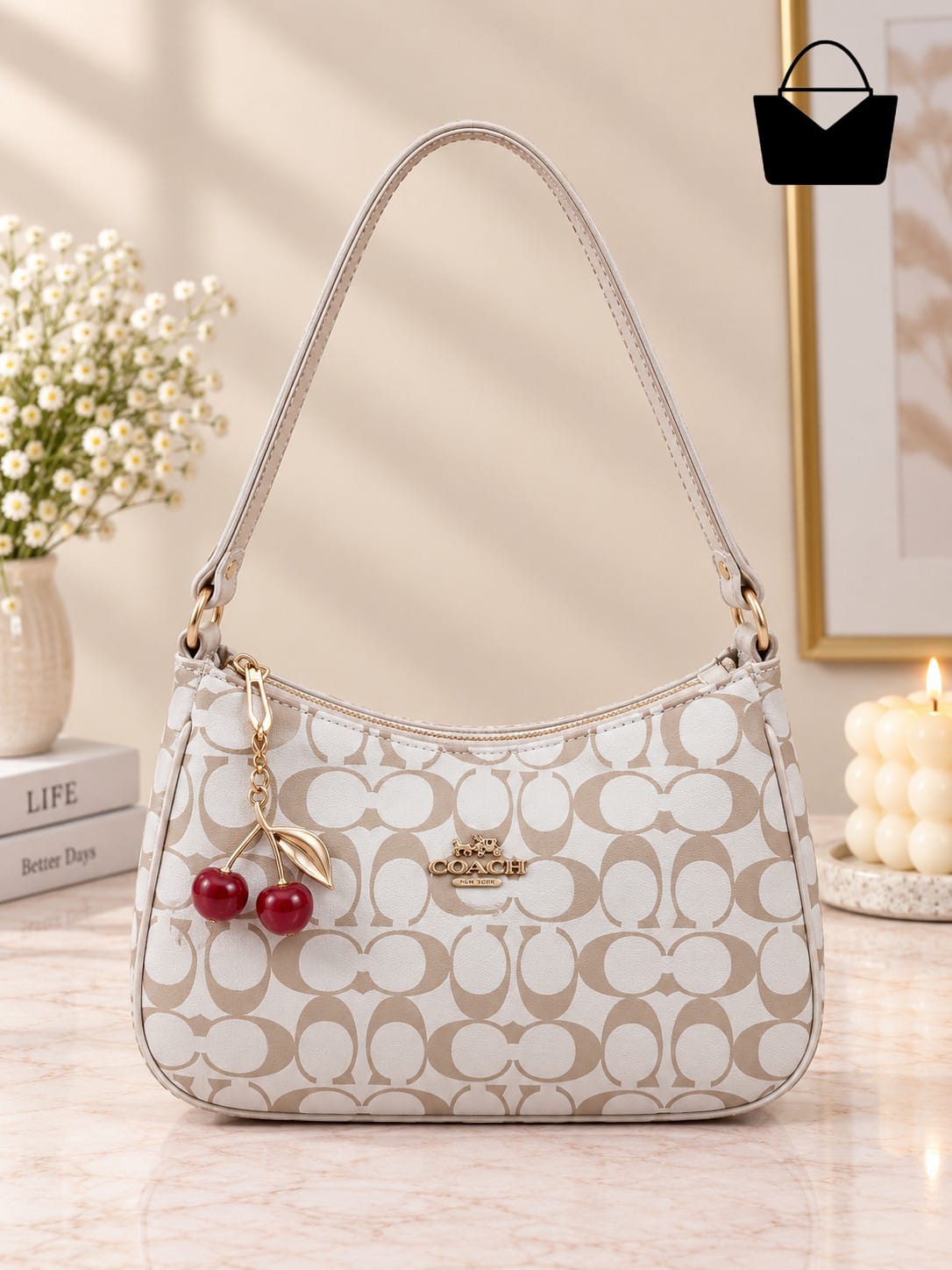 Cherry Curved Shoulder Bag