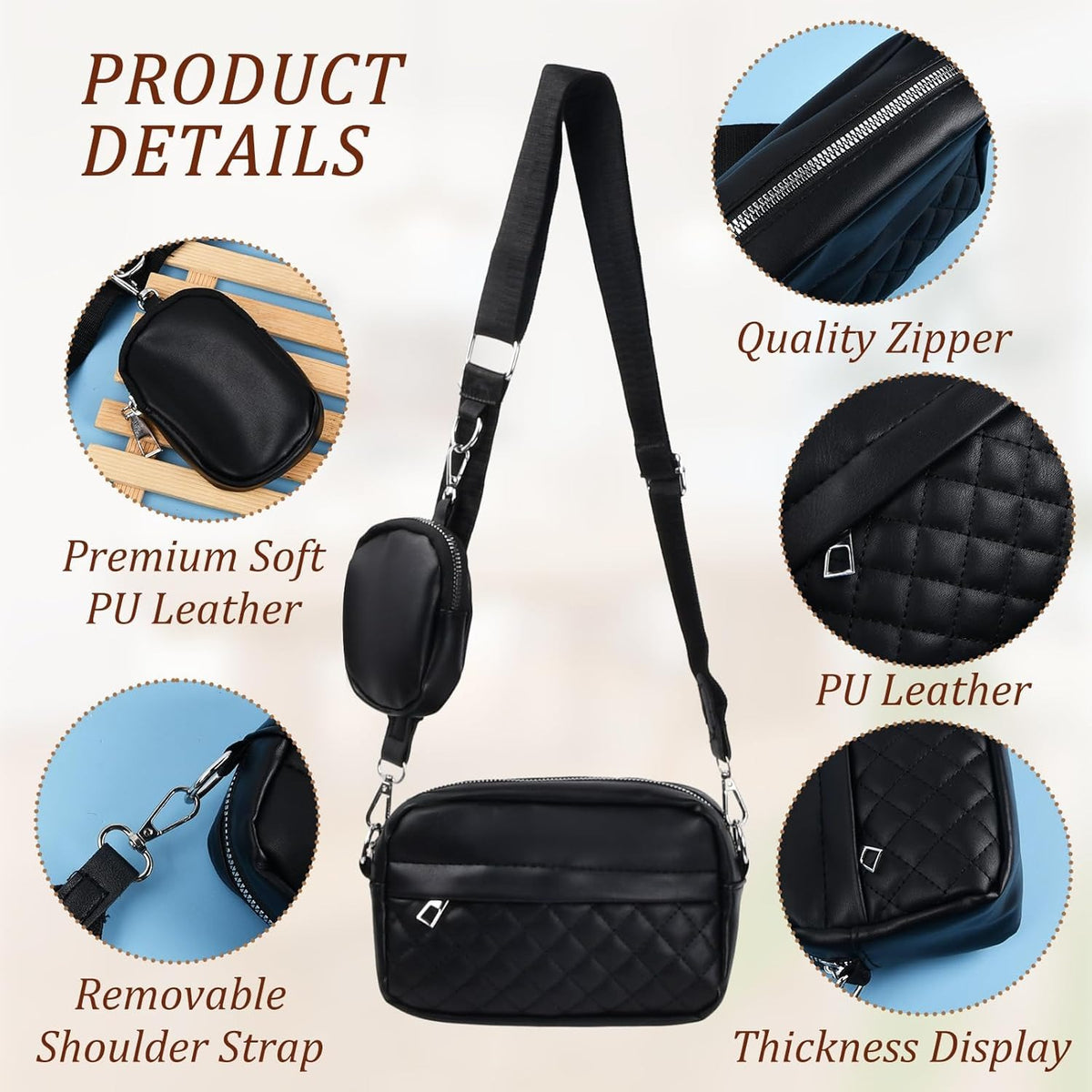 Stylish Girl's Convertible Crossbody Bag