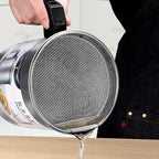 Oil Filter Pot with Stainless Steel Mesh & Lid