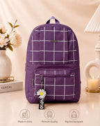 Grid Design Backpack for Girls – School & College Bag