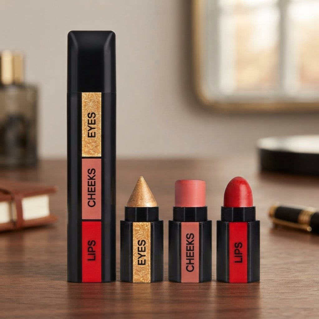 3 In 1 Makeup Stick With Eye Shadow, Blush & Lipstick