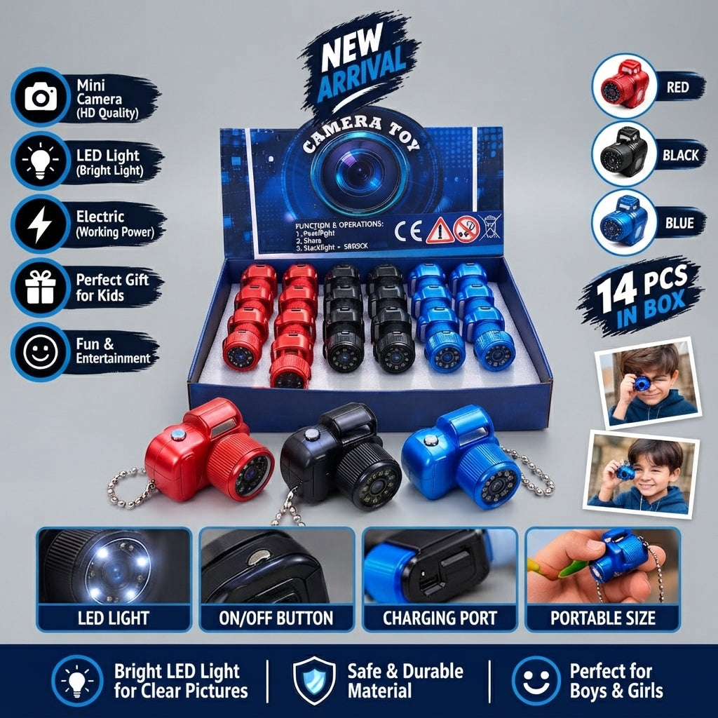 Mini Camera Toy with LED Light for Kids – Pretend Play Camera
