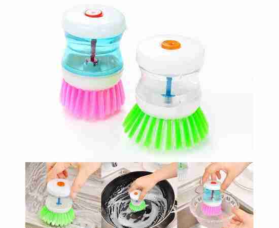 Self Dispensing Soap Dish Brush for Kitchen Cleaning
