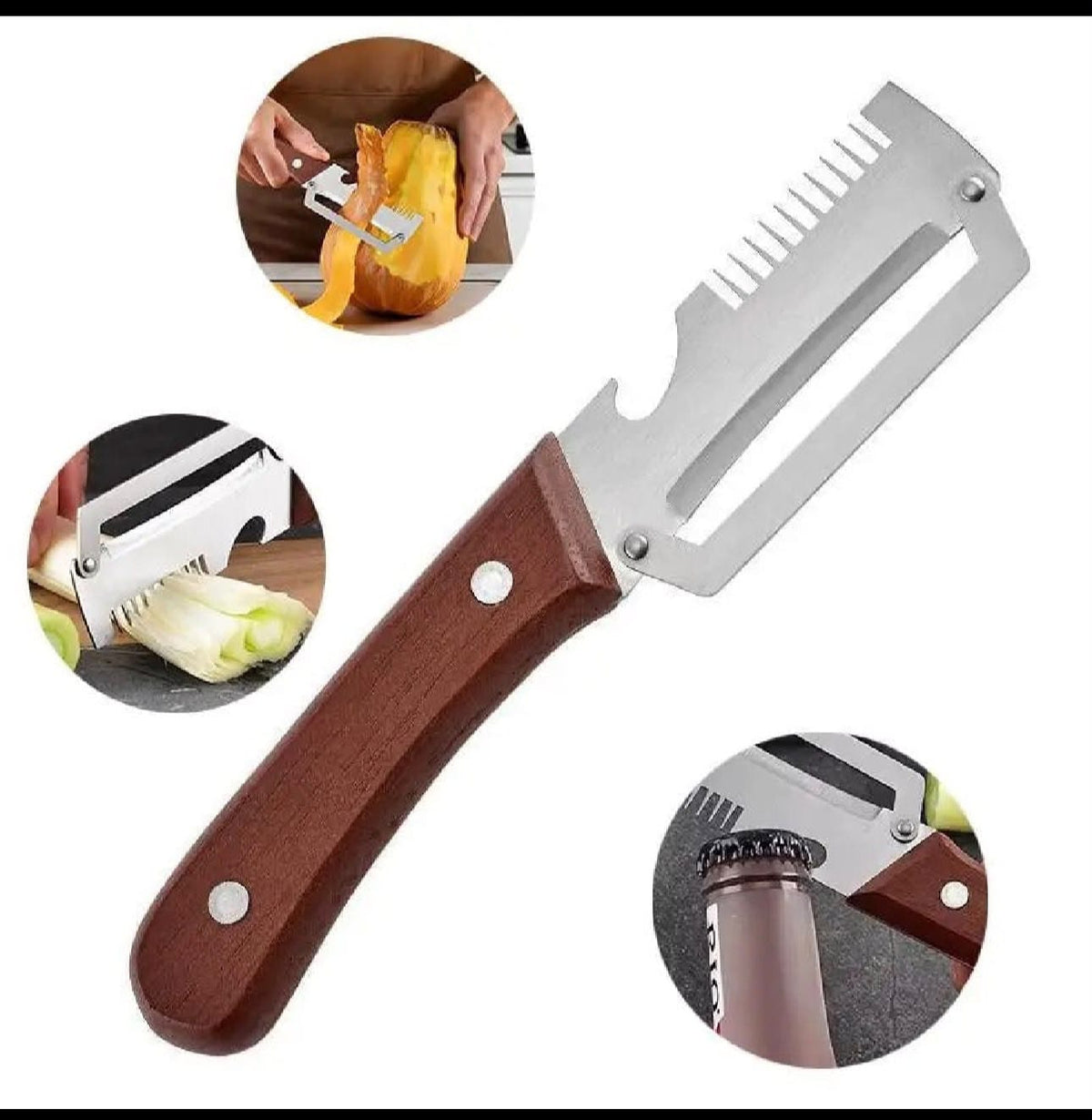 3-in-1 Stainless Steel Peeler Knife
