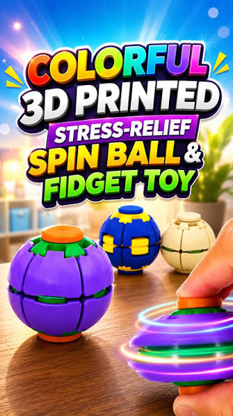 3D Fidget Spinner Ball – Stress Relief Sensory Toy