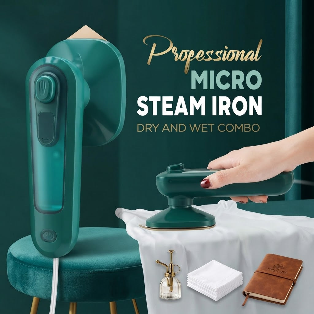 Portable Travel Iron with Spray – Handheld Garment Press & Dry Iron