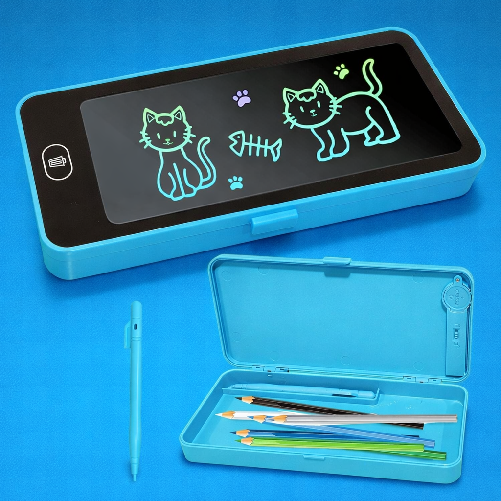 Pencil Box with LCD Writing Tablet for Kids