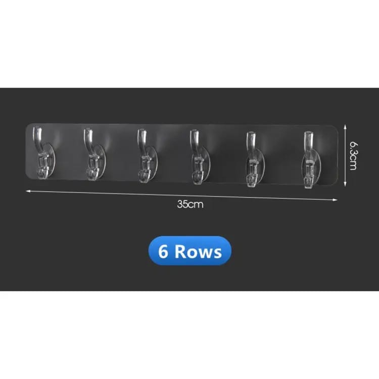 Adhesive 6-Hook Wall Hanger – Pack of 4 | No-Drill Organizer