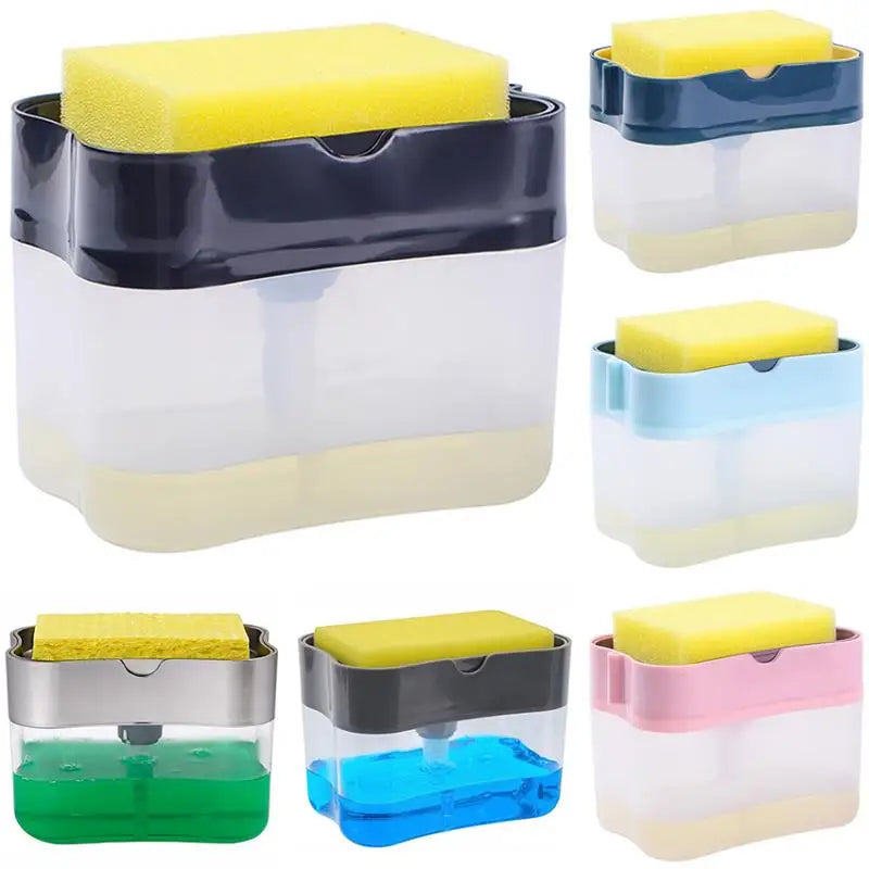 2-in-1 Dish Soap Dispenser with Sponge Caddy