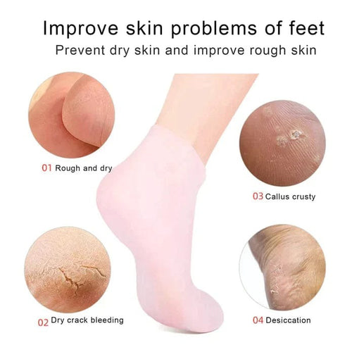 1 Pair Silicone Moisturizing Gel Foot Care Socks For Cracked Heels & Dry Skin