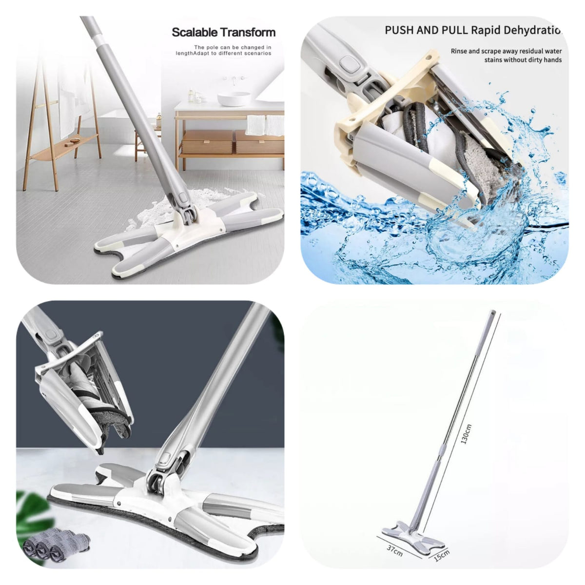 360° Spin Mop with Microfiber Pad