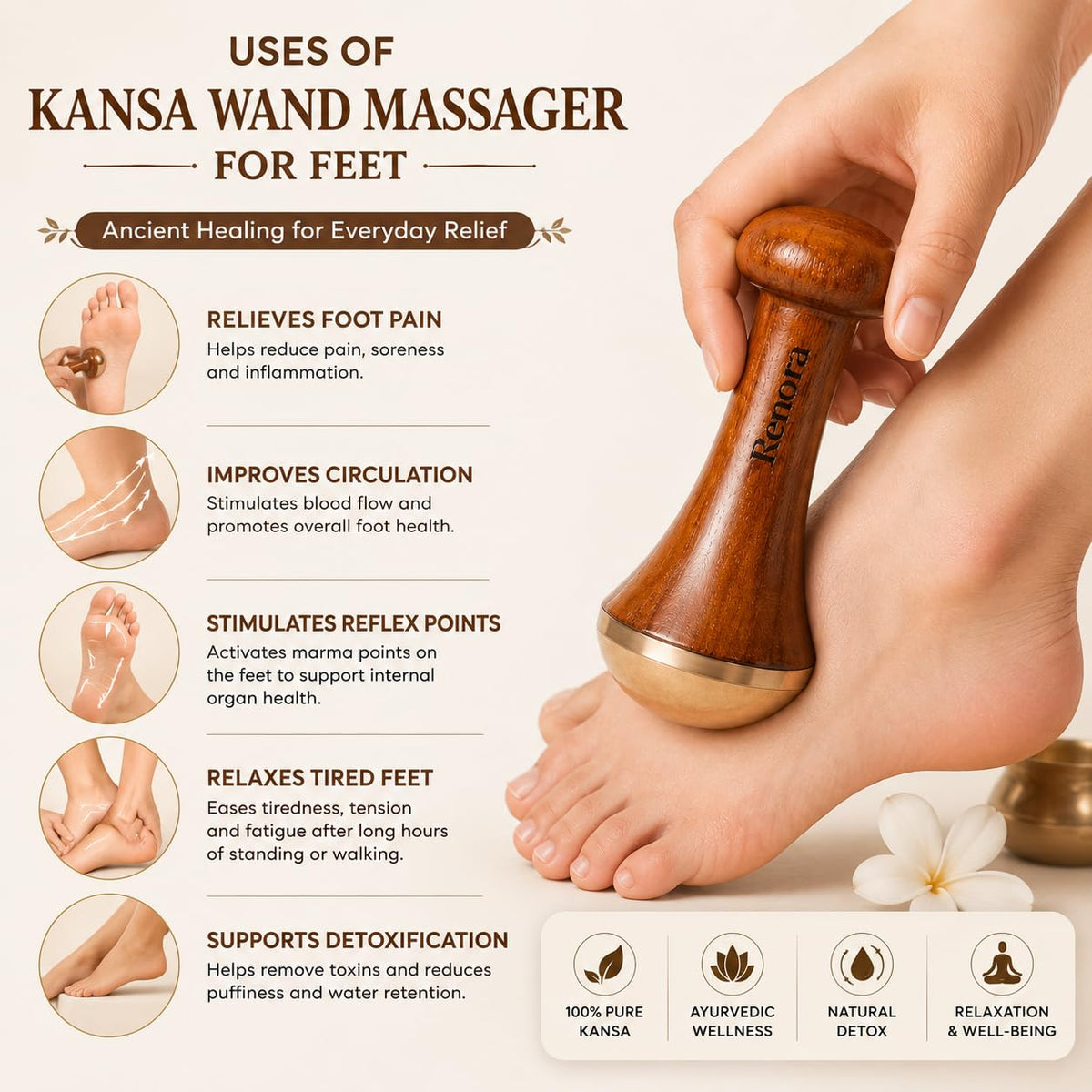 Kansa Wand Face and Foot Massager