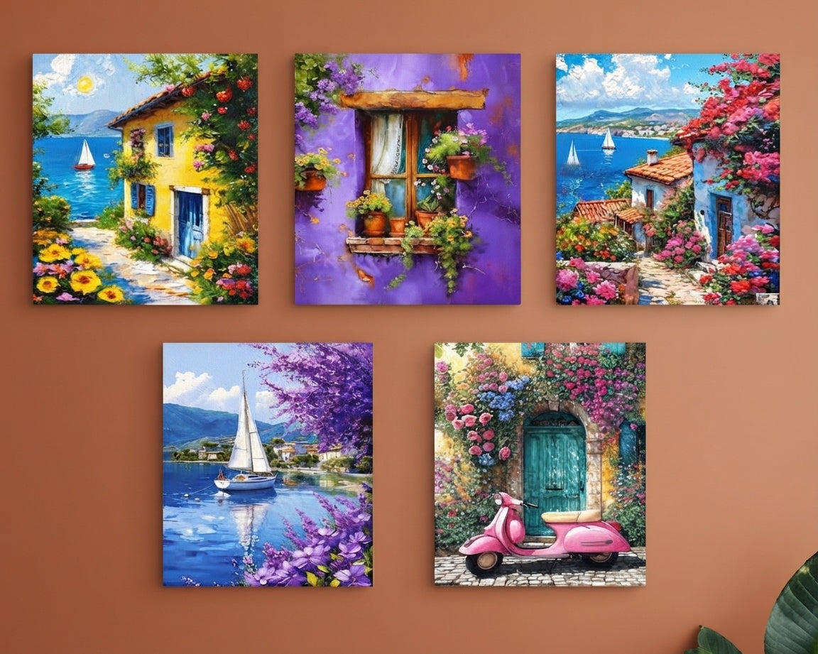 Set of 5 Premium Wall Art Photo Tiles