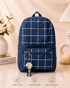 Grid Design Backpack for Girls – School & College Bag