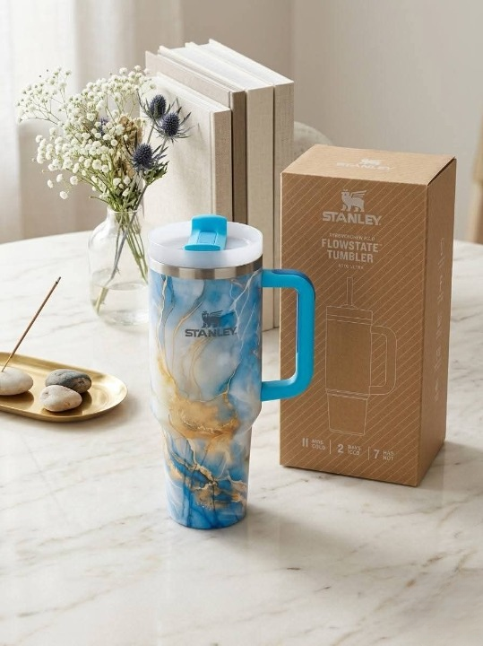 Stanley 40oz Stainless Steel Tumbler - Blue/Yellow Marble