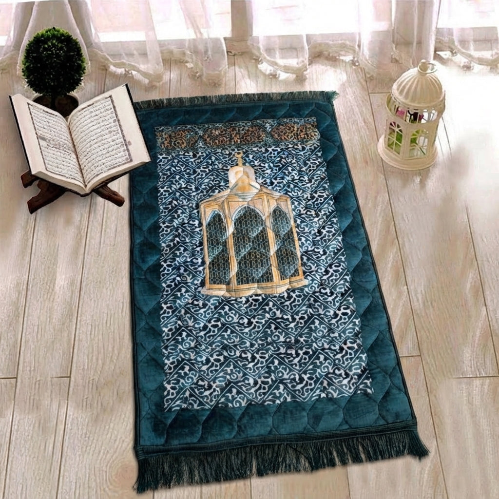 The Velvet Honeycomb Quilted Janamaz prayermat