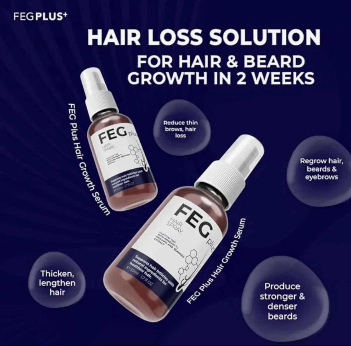 FEG PLUS Hair & Beard Growth Serum Spray