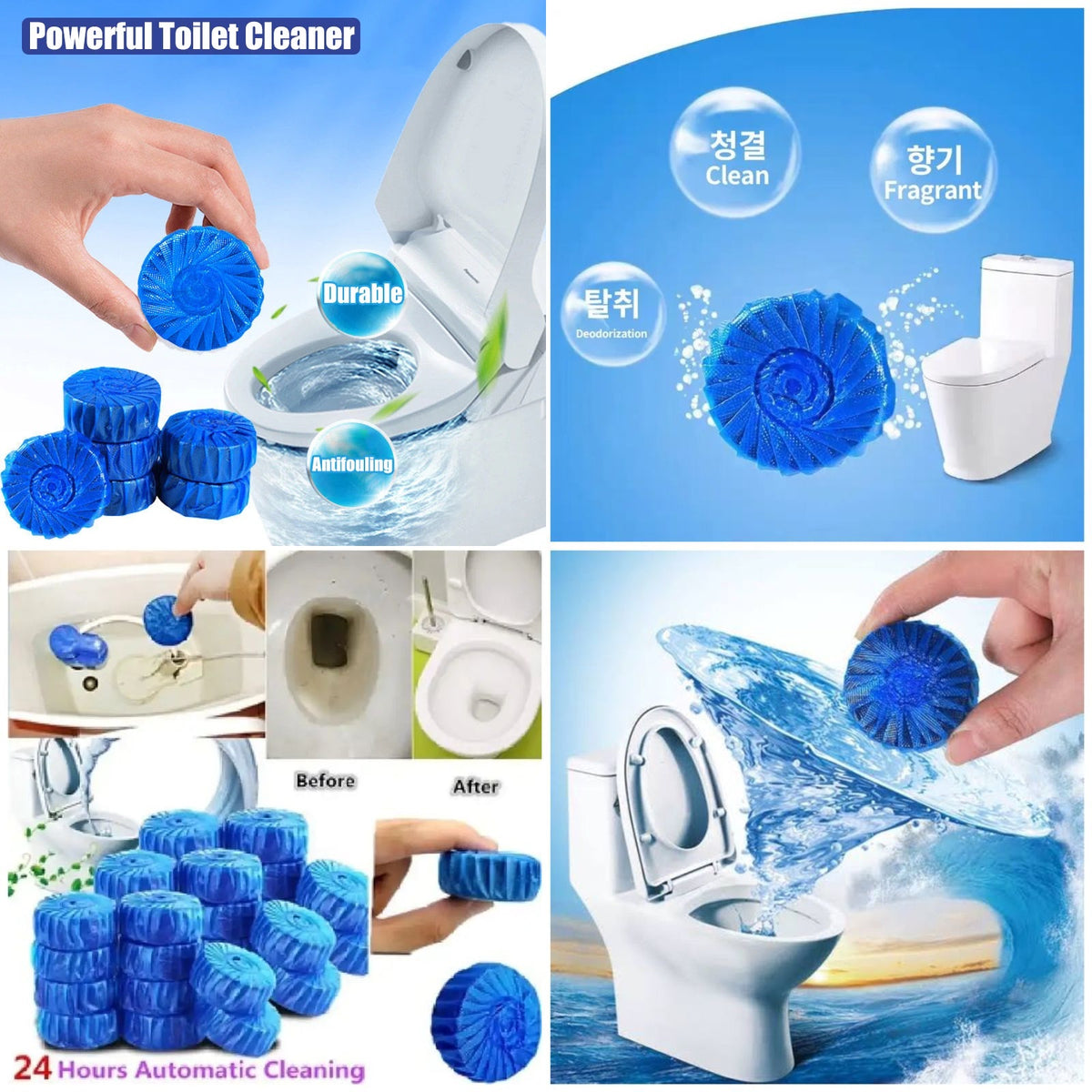 Toilet Cleaning Tablets 10pcs Fragrance Blue