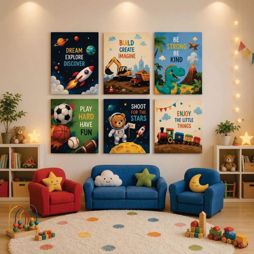 Set of 6 Premium Wall Art Photo Tiles – 8x11 Inch