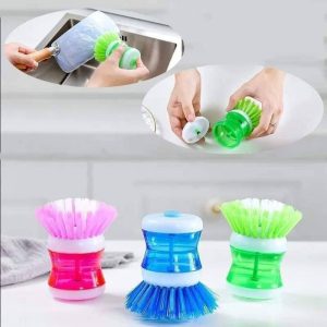 Self Dispensing Soap Dish Brush for Kitchen Cleaning